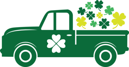 Truck Loaded with Clover Leaves Free SVG File for Members - St. Patrick's day clipart