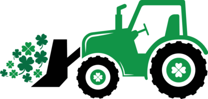 Farm Tractor with Clover Leaves  Free SVG File for Members - St. Patrick's day clipart