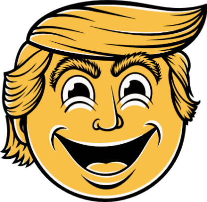 Smiling Donald Trump Cartoon Face Free SVG File for Members - Political sticker