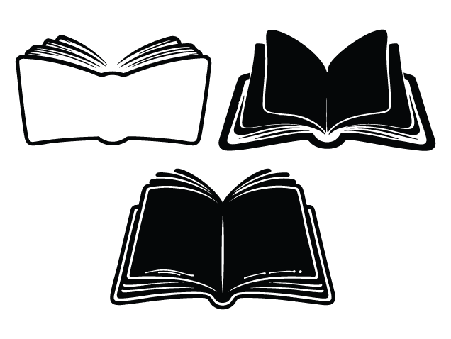 Open Book silhouette Free SVG File Bundle – Reading Clipart, school decor