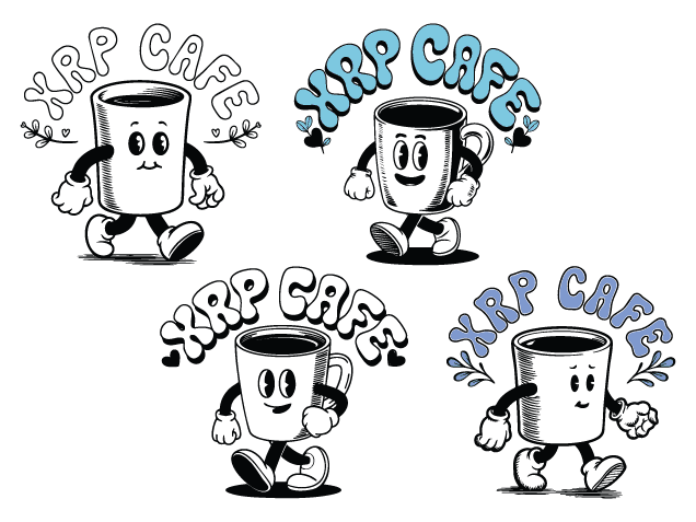 XRP Cafe, mascot Free SVG File Bundle for Members – cafe sign, logo design
