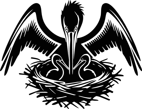 Pelican Nest with Chicks Free SVG File – bird wall sticker