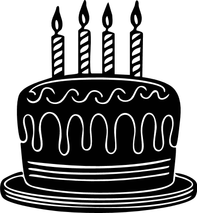 Birthday Cake with Candles silhouette Free SVG File - cake clipart image