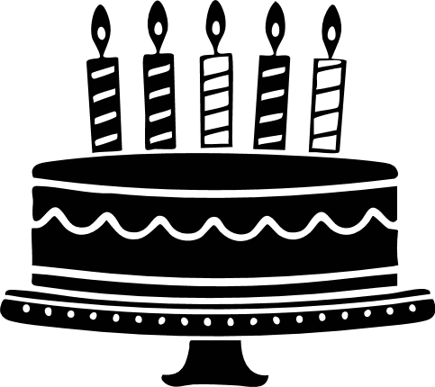 Birthday cake on stand silhouette Free SVG File - party decor