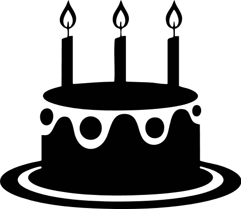 Birthday cake silhouette Free SVG File - party decor, clipart image