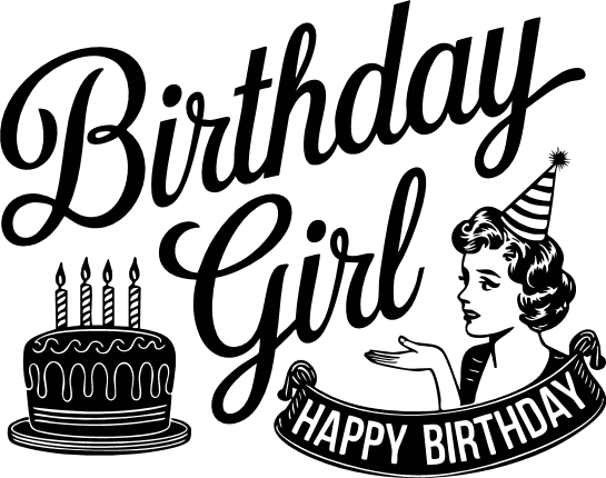 Birthday Girl Free SVG File for Members – Happy Birthday sticker