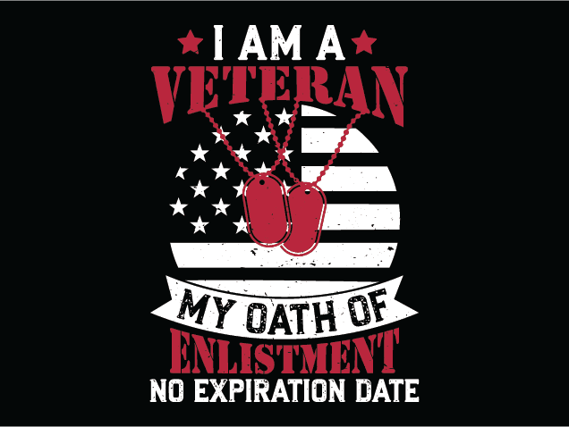 I Am a Veteran, my oath of enlistment, no expiration date Free SVG File for Members