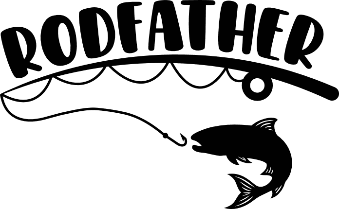 Rodfather Free SVG File – Funny Fishing Dad tshirt design