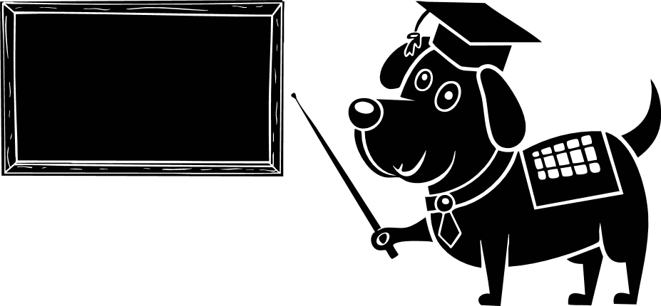 Cute Dog Professor pointing at a chalkboard Free SVG File – Back to School svg