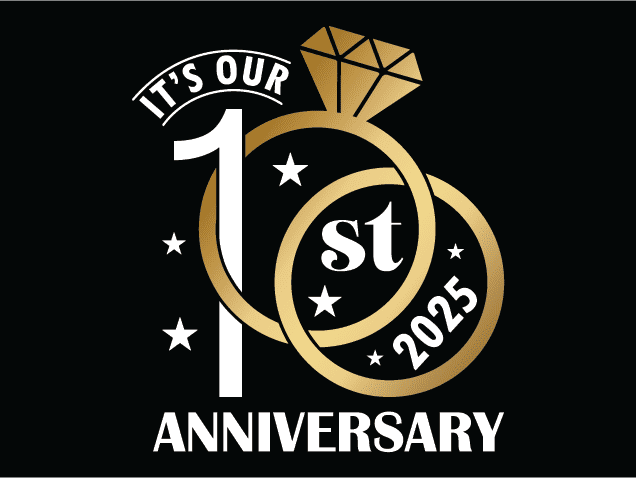 Its our 1st anniversary 2025, wedding rings, golden png for sublimation, anniversary gift - free svg file for members