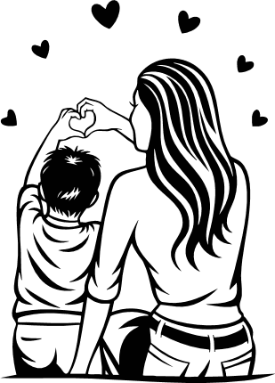 Mom and Son making hand heart Free SVG File – Mother’s Day, sticker