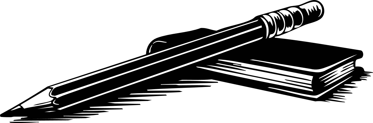 Pencil and Notebook Free SVG File – School decor, clipart image