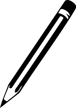 Pencil silhouette Free SVG File – School decor, Stationery Clipart Image