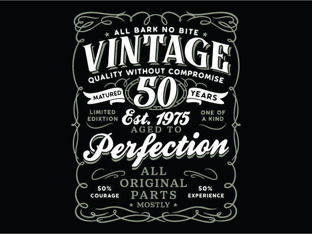Vintage Quality, 50 years Free SVG File for Members – Whiskey label, birthday gift