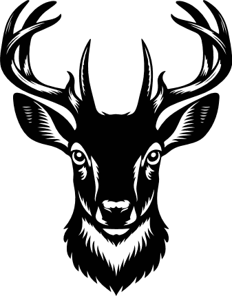 Deer Head silhouette Free SVG File – Hunting, wild animal clipart image