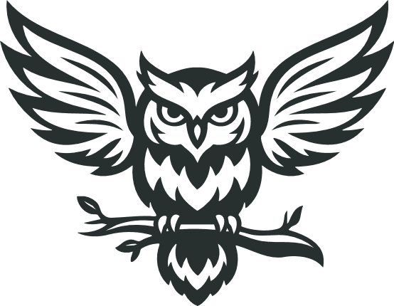 Owl sitting on a tree branch Free SVG File – bird clipart image