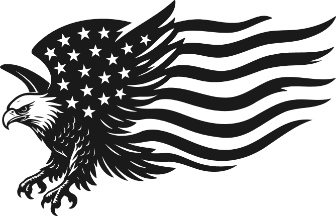 American Flag Eagle Free SVG File for Members – Patriotic Flying Eagle Clipart