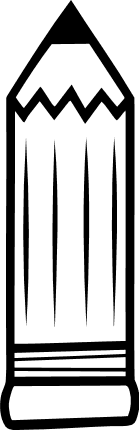 Pencil outline silhouette Free SVG File – School decor, Stationery Clipart Image