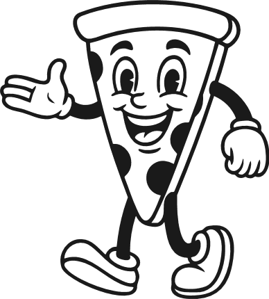 Pizza Slice Mascot Free SVG File for Members – Cartoon Pizza Character, Fastfood clipart