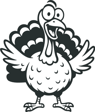 Happy Turkey Waving Free SVG File – Thanksgiving day clipart image, farm animal