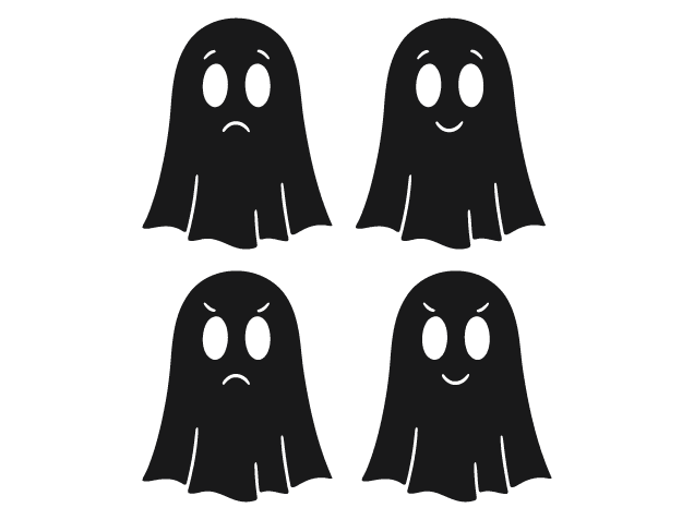 Ghost silhouette Free SVG File bundle for Members – Spooky Clipart image