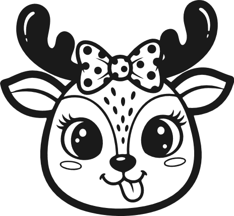 Cute Baby Deer Face Free SVG File – Christmas Deer clipart image