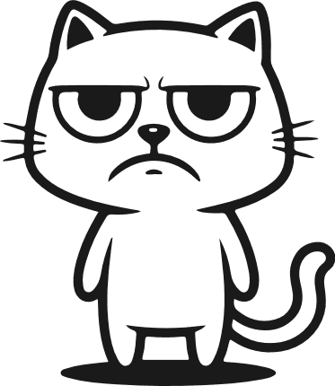Grumpy Cat Free SVG File – Cute Cartoon kitty clipart image