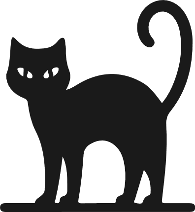 Spooky Cat silhouette Free SVG File – halloween cat clipart image