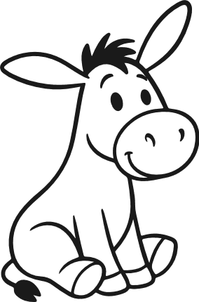 Cute Cartoon Donkey Free SVG File – Animal clipart image