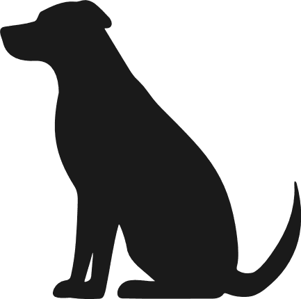 Dog sitting silhouette Free SVG File – Animal Clipart image