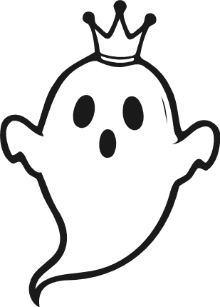 Ghost wearing a crown Free SVG File for Members – royal ghost clipart
