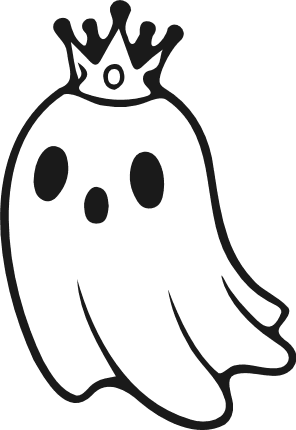 Cute Ghost with crown Free SVG File for Members – royal ghost clipart