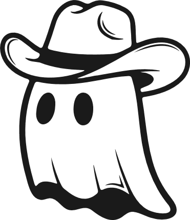 Ghost with cowboy hat Free SVG File for Members – western ghost clipart