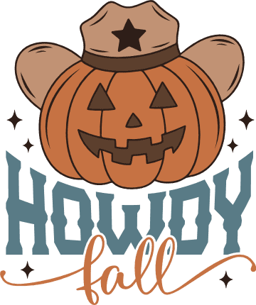 Howdy Fall Free SVG File for Members – Cowboy Pumpkin, Western Tshirt Design