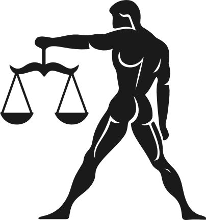 Libra sign, a man holding the scales of justice silhouette Free SVG File for Members – Zodiac clipart