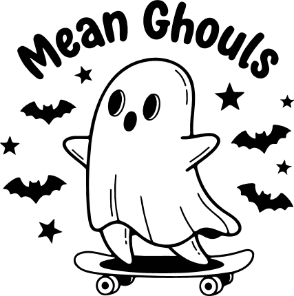 Mean Ghouls Free SVG File for Members – Funny Halloween tshirt design with ghost