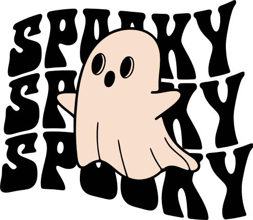 Spooky, echo text Free SVG File for Members – Ghost, Halloween tshirt design