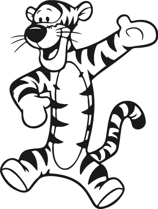 Playful Cartoon Tiger Free SVG File – clipart image
