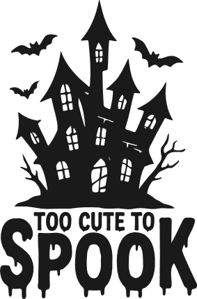 Too Cute to Spook Free SVG File – Funny Halloween kids tshirt design