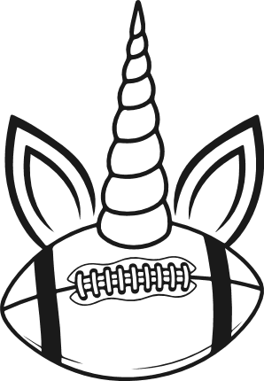 Unicorn head and American Football ball Free SVG File – Sports clipart image