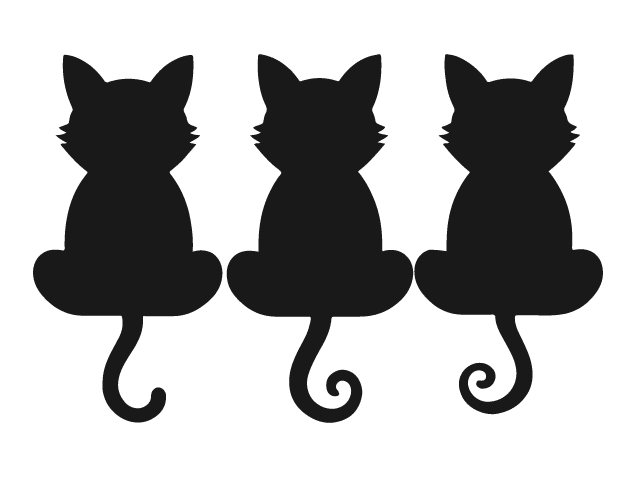 Cat Sitting back view silhouette Free SVG File Bundle for Members – black cat Clipart