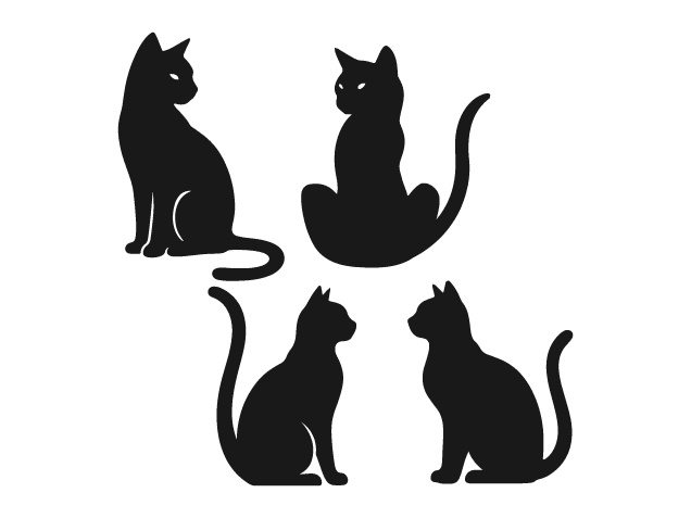 Cat Sitting Pose silhouette Free SVG File Bundle for Members – Kitty Clipart