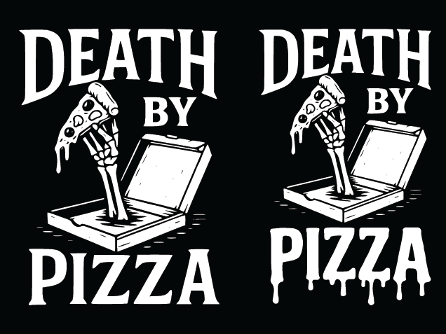 Death By Pizza SVG design for restaurant wall sign - Free SVG File for Members