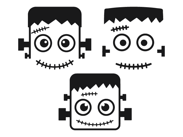 Cartoon Character Frankenstein Face Free SVG File Bundle for Members – Halloween Monster clipart