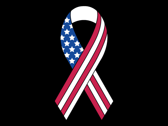 American Flag Print Ribbon Free SVG File for Members – awareness ribbon clipart