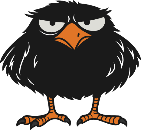 Grumpy cartoon bird silhouette Free SVG File – bird clipart image