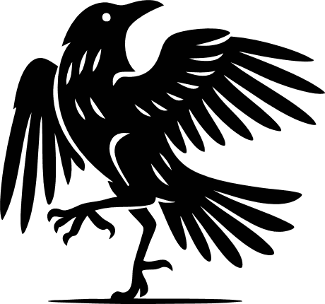 Raven silhouette Free SVG File – bird clipart image