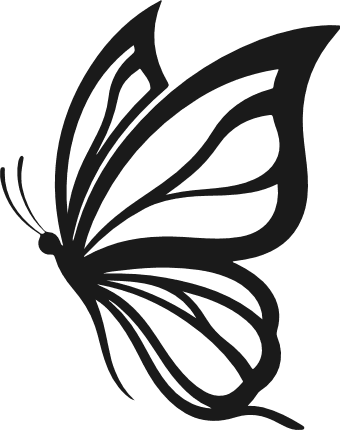 Flying Butterfly silhouette Free SVG File – minimalist butterfly clipart