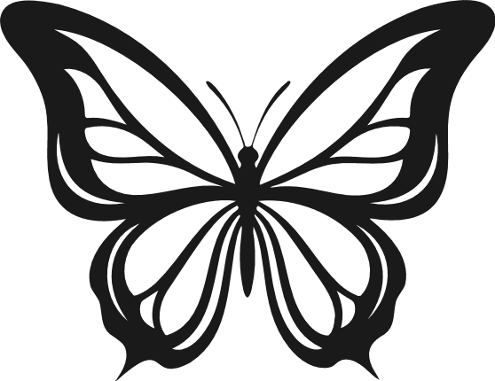 Elegant Butterfly silhouette Free SVG File – Butterfly clipart image