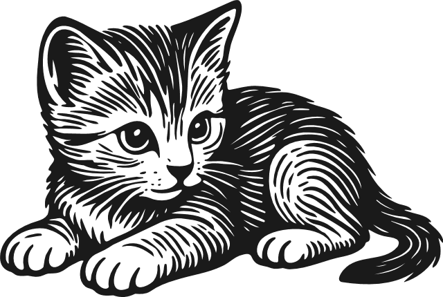Adorable cat sitting Free SVG File – kitty clipart image